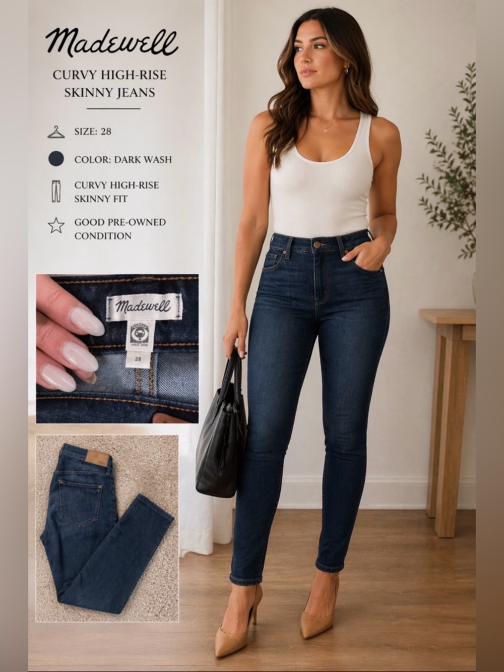 ✨ Madewell Curvy High-Rise Skinny Jeans | Size 28 | Dark Wash ✨